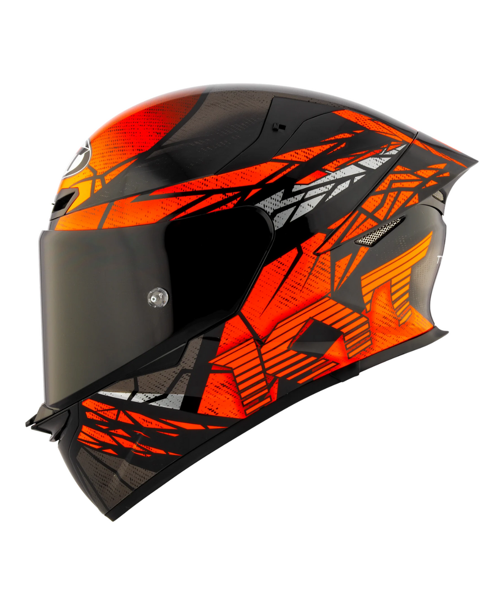 KYT TT Revo Combustion Gloss Black Orange Helmet - AH Helmets