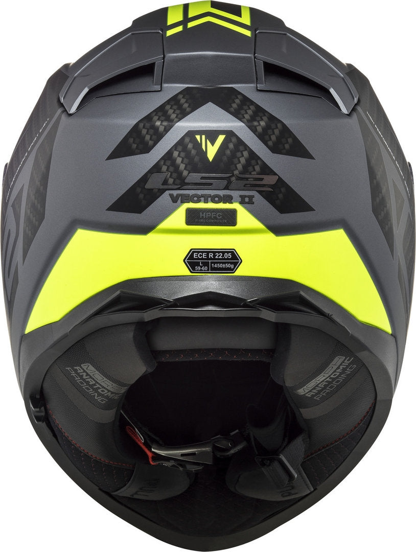 LS2 FF811 Vector II Splitter Matt Titanium hiviz yellow Helmets - AH Helmets