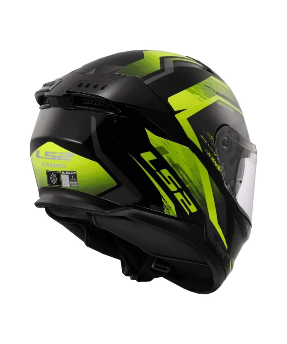 LS2 FF320 STREAM II FURY GLOSS Black HI VIZ Yellow -06 - AH Helmets