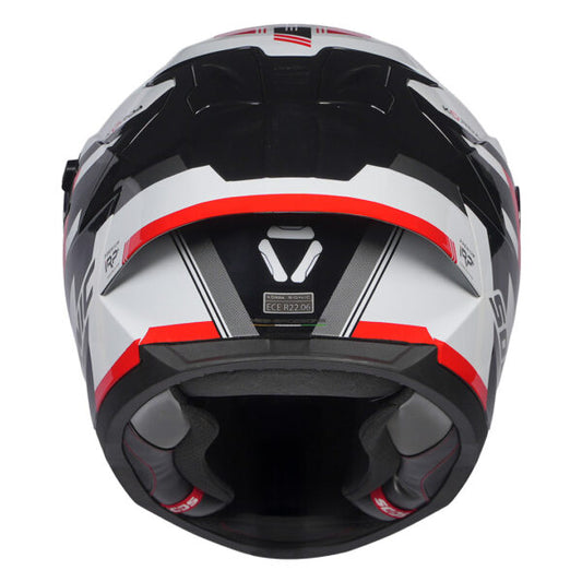KORDA SONIC GP MOZE GLOSS WHITE RED  W/P HELMET (Dual visor)