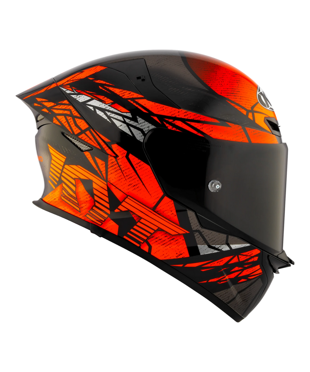 KYT TT Revo Combustion Gloss Black Orange Helmet - AH Helmets