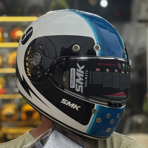 SMK Retro Ranko Electro White Gloss (GL125) Helmet