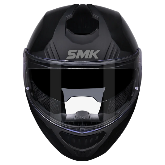 SMK Gullwing Gloss Black Unicolor Helmet(GL200)ECE 22-06