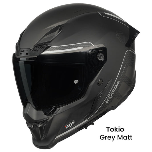 KORDA ICON TOKIO  MATT GREY HELMET (Dual visor)