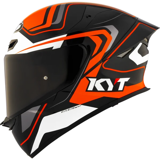 KYT TT Revo Overtech Black Orange Gloss Helmet