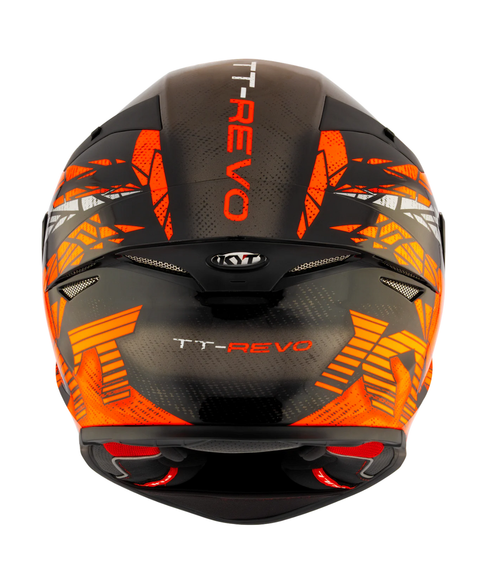 KYT TT Revo Combustion Gloss Black Orange Helmet - AH Helmets