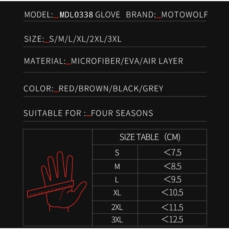Motowolf Gloves-MDL0338