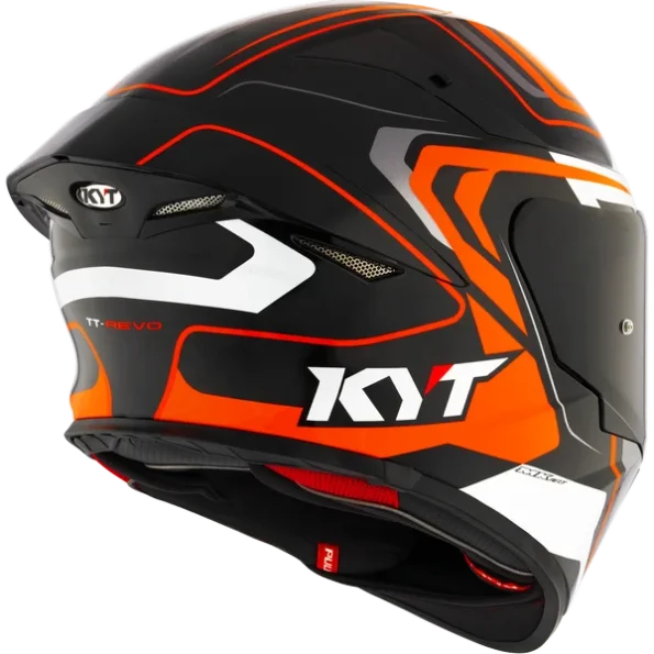 KYT TT Revo Overtech Black Orange Gloss Helmet