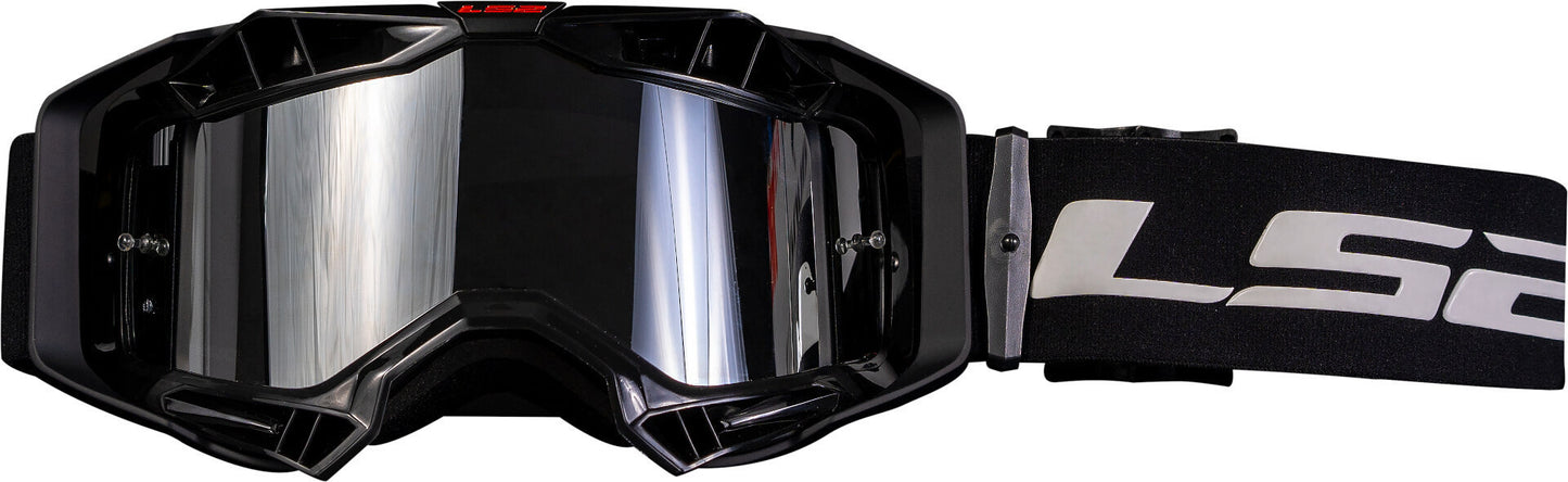 LS2 AURA PRO Offroad Goggles with Silver Iridium Visor (Black ) - AH Helmets