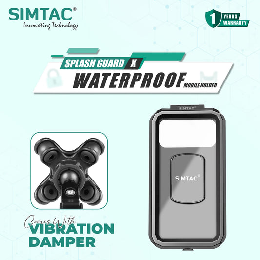 Simtac Splash Gurard X Mobile Holder with Vibration Damper MHWP-PRO - AH Helmets