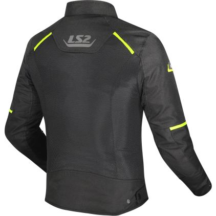 LS2 JACKET BREEZE MAN BLACK HiViz YELLOW - CE CLASS A CERTIFIED JACKET