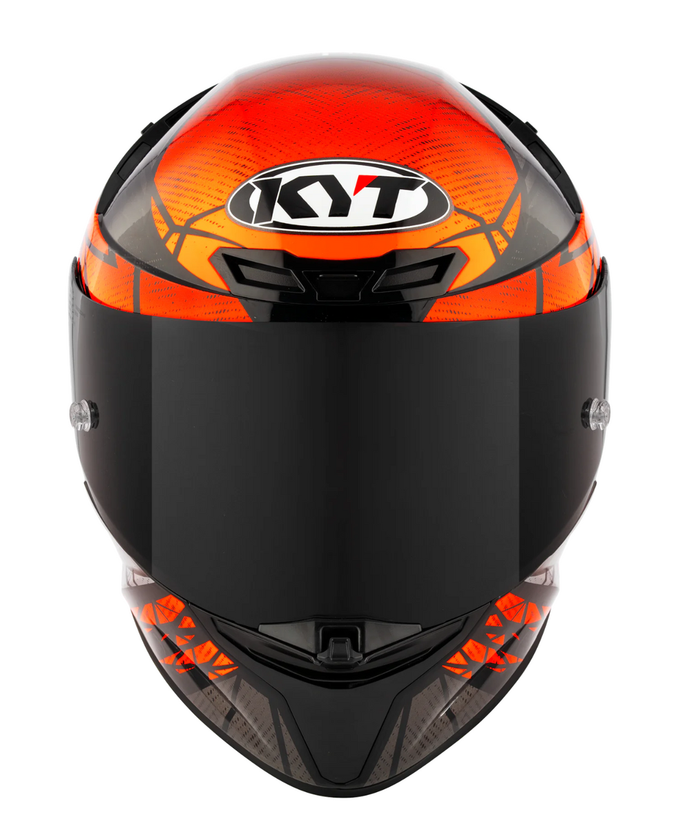KYT TT Revo Combustion Gloss Black Orange Helmet - AH Helmets
