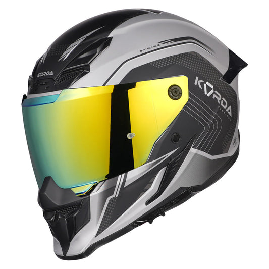 KORDA ICON STRIKE MATT GREY HELMET (DUAL VISOR)
