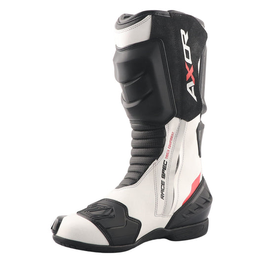 AXOR RACER TEC BLACK WHITE RED RIDING BOOTS