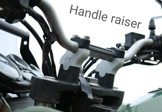 ROYAL ENFIELD HIMALAYAN ALUMINIUM HANDLE RISERS BS3/BS4/BS6 - SILVER