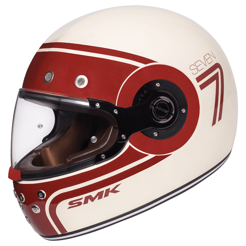 Smk Retro Seven Helmet (GL130)- White Red