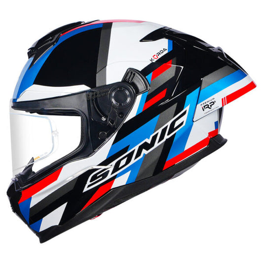KORDA SONIC GP MOZE GLOSS BLUE RED W/P HELMET (Dual visor)