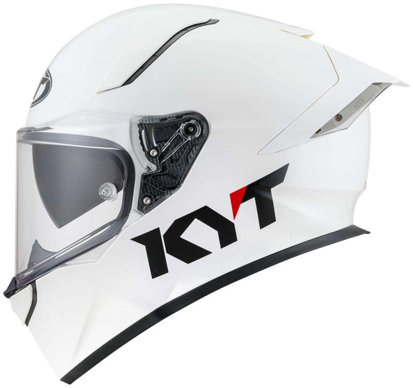KYT R2R Pro Plain Gloss White Helmet - AH Helmets