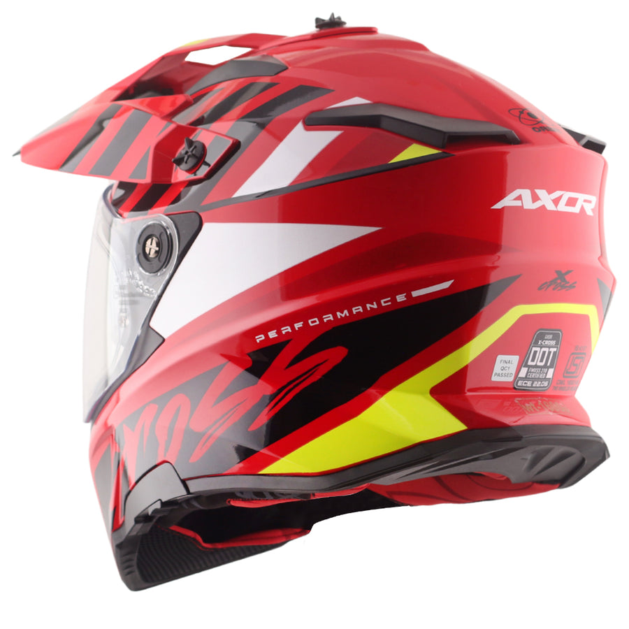 Axor X-Cross Dual Visor ORBIT Gloss RED BLACK Helmet