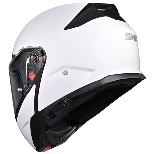 SMK Gullwing Gloss White Unicolor Helmet(GL100)ECE 22-06