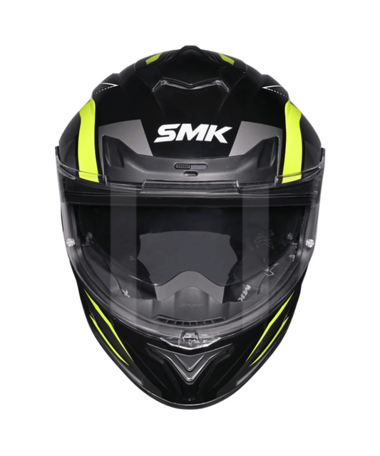 SMK Typhoon Azonix Gloss Black Hiviz yellow(GL 264) Helmet ECE 22-06 - AH Helmets