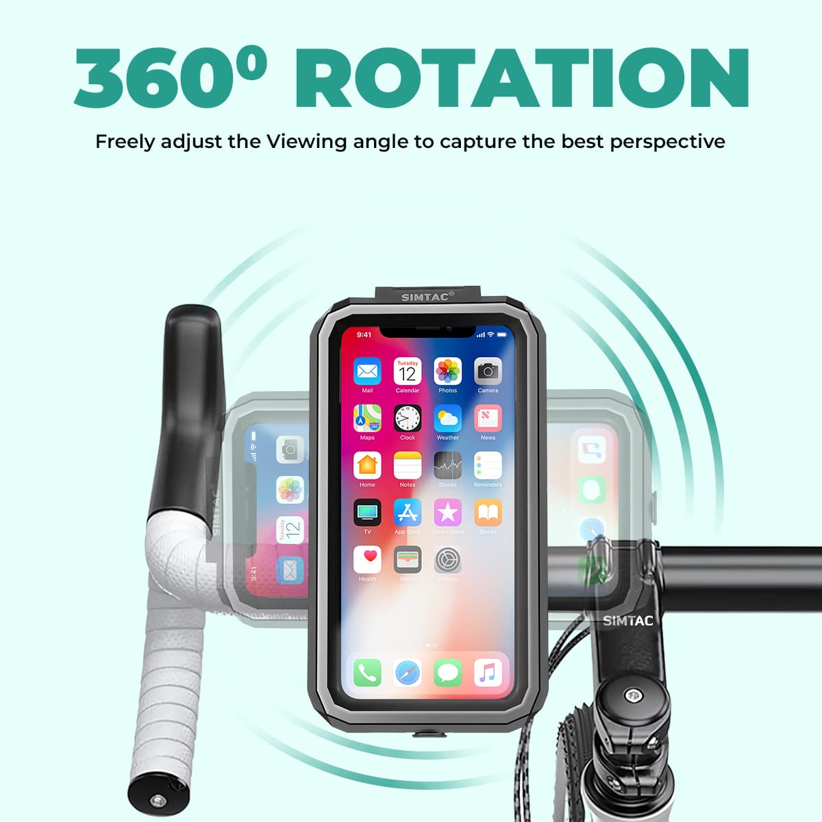 Simtac Splash Gurard X Mobile Holder with Vibration Damper MHWP-PRO - AH Helmets