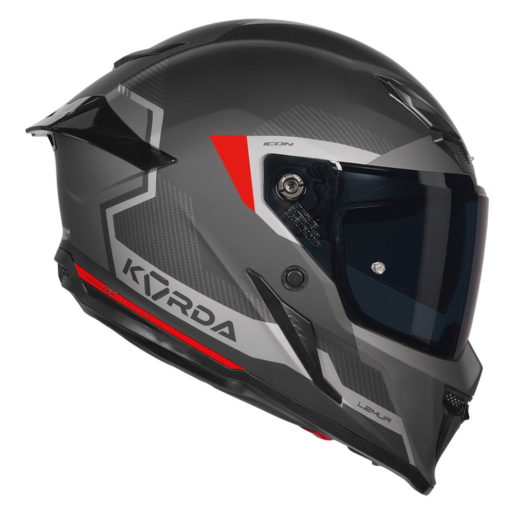 KORDA ICON LEMUR B MATT RED HELMET (Dual visor)