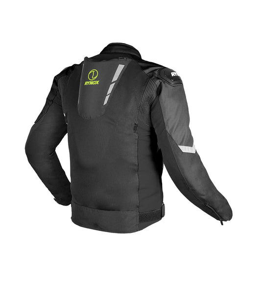 Rynox Delta Gt Jacket (Sports fit)-BLACK HIVIZ GREEN