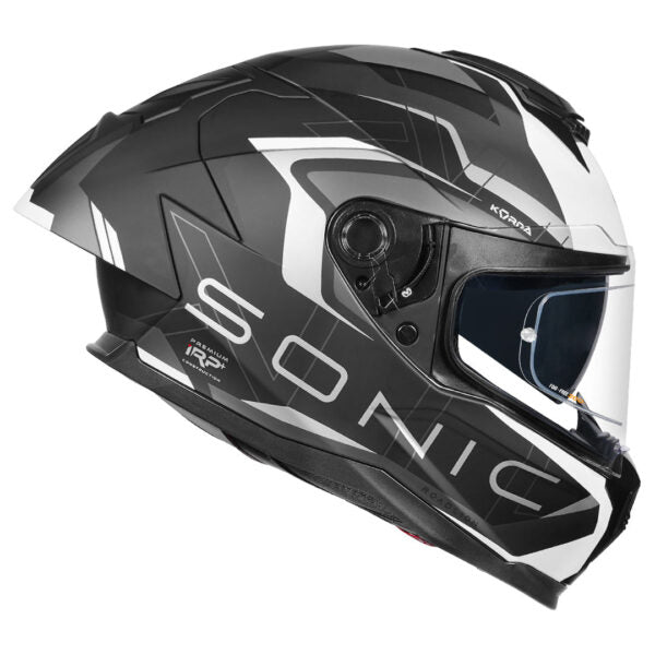 KORDA SONIC GP ROADLION MATT BLACK GREY W/P HELMET (Dual visor)