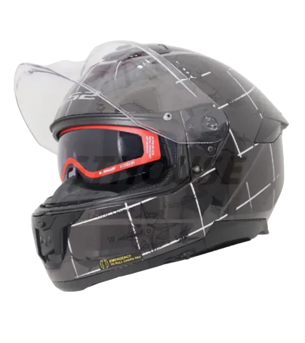 LS2 FF320 Stream II World Map Helmets-Gloss Titanium Grey Gloss-06