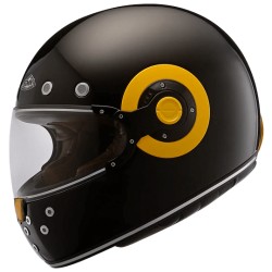 SMK Retro Gloss Black Yellow Ring Helmet (GL240)
