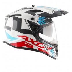 Axor X-Cross X1 Dual Visor Gloss White Red Helmet