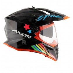 Axor X-Cross X1 Dual Visor Gloss Black Grey Helmet