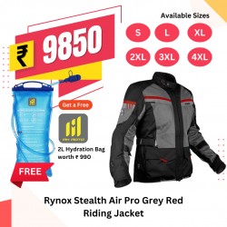 Rynox Stealth Air Pro Black Grey Red Riding Jacket