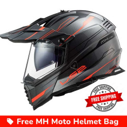 LS2 MX436 Pioneer Evo Knight Gloss Titanium Flo Orange Helmet