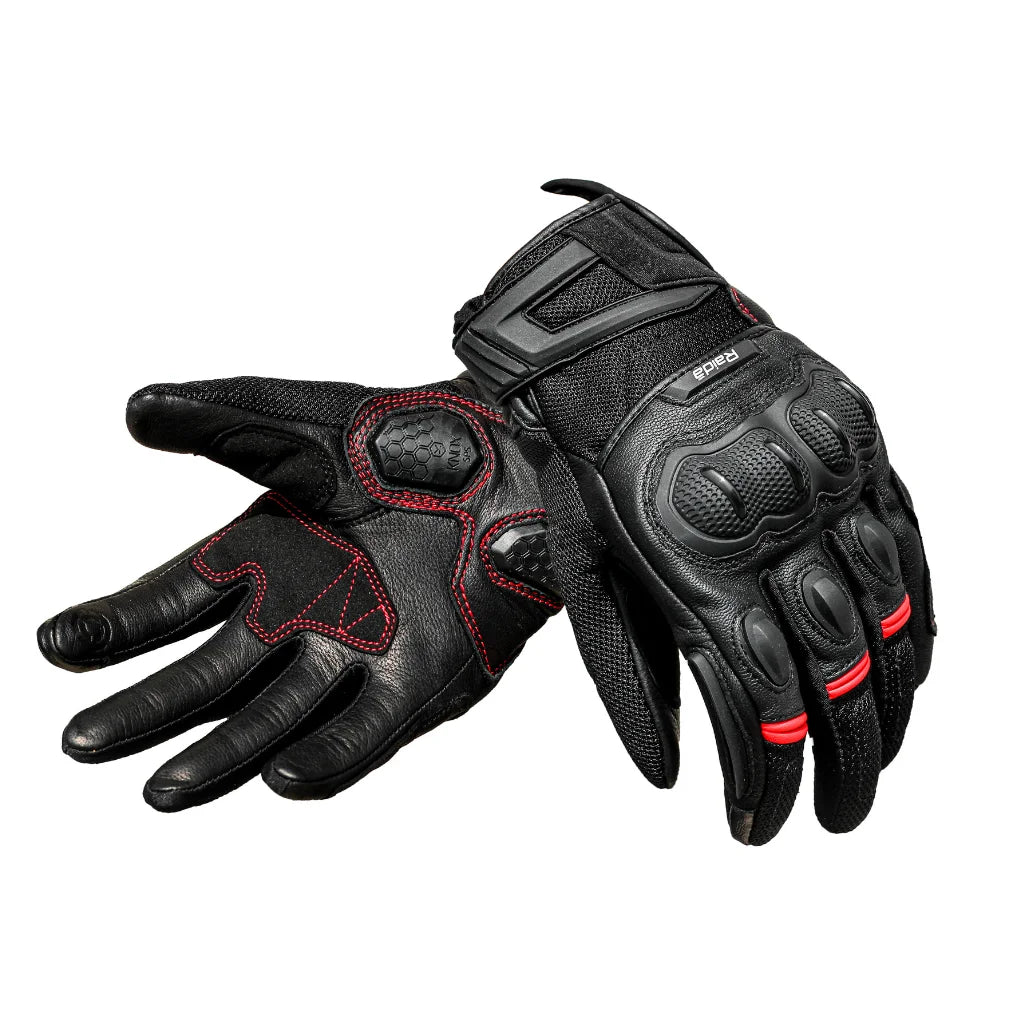 Raida AirWave Motorcycle Red Gloves - AH Helmets