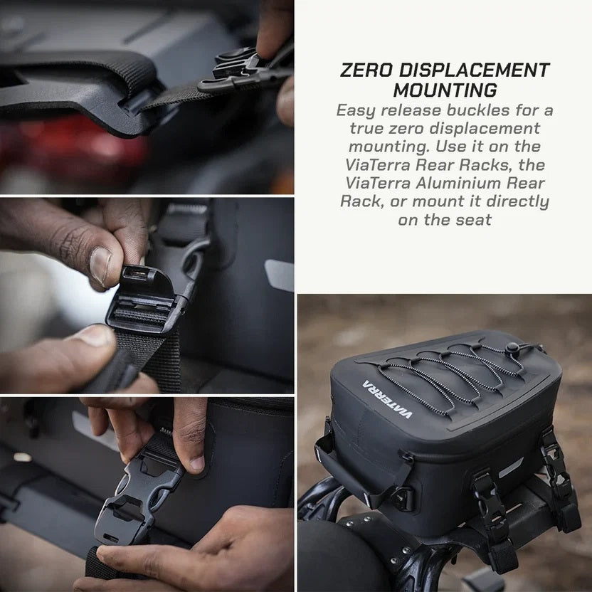Viaterra 100% WP SEAT BAG TAILBAG BLACK - 6LTR