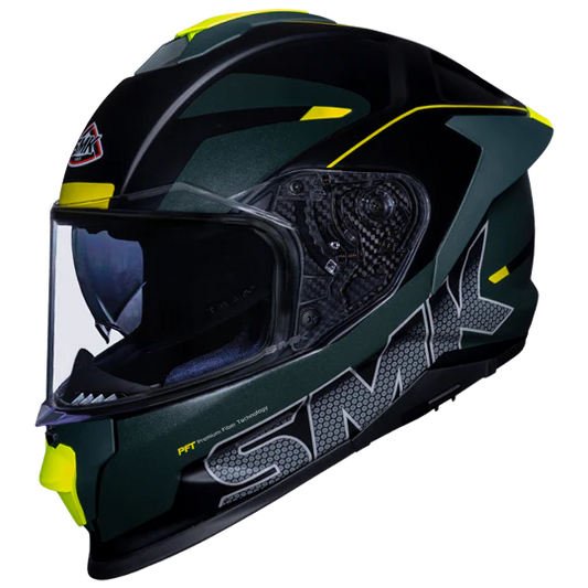 SMK Titan Firefly Matt Black Green Yellow (MA284) Helmet