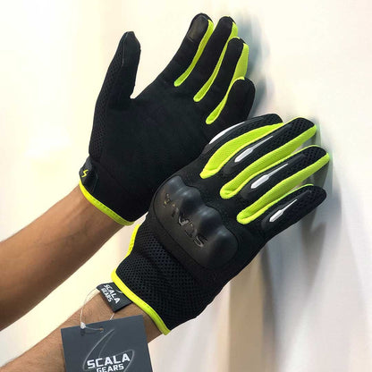 Scala Air Flo Yellow Gloves - AH Helmets