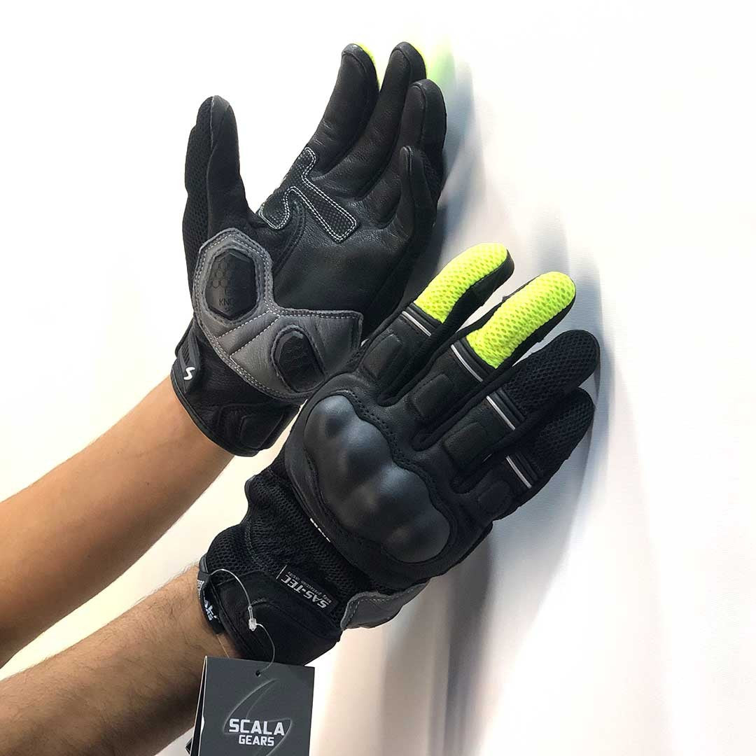 Scala Viper Black-Hi-Vis Gloves (V.02) - AH Helmets