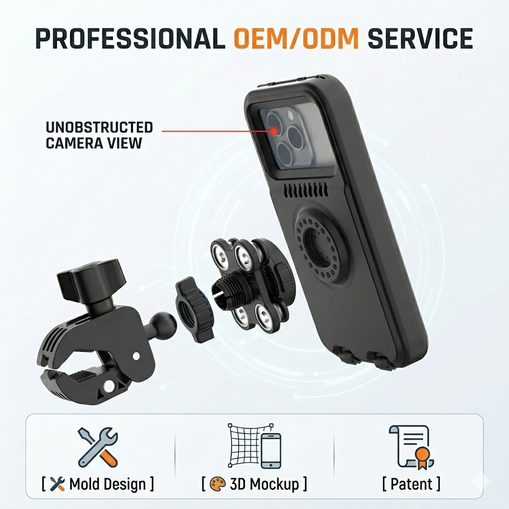 M-108 WP-D MOBILE HOLDER WITH DAMPNER FOR MOTORCYCLE