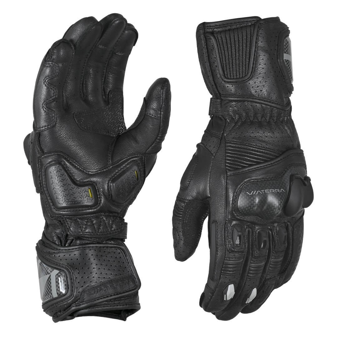 ViaTerra Grid – Riding Black full gauntlet Gloves - AH Helmets
