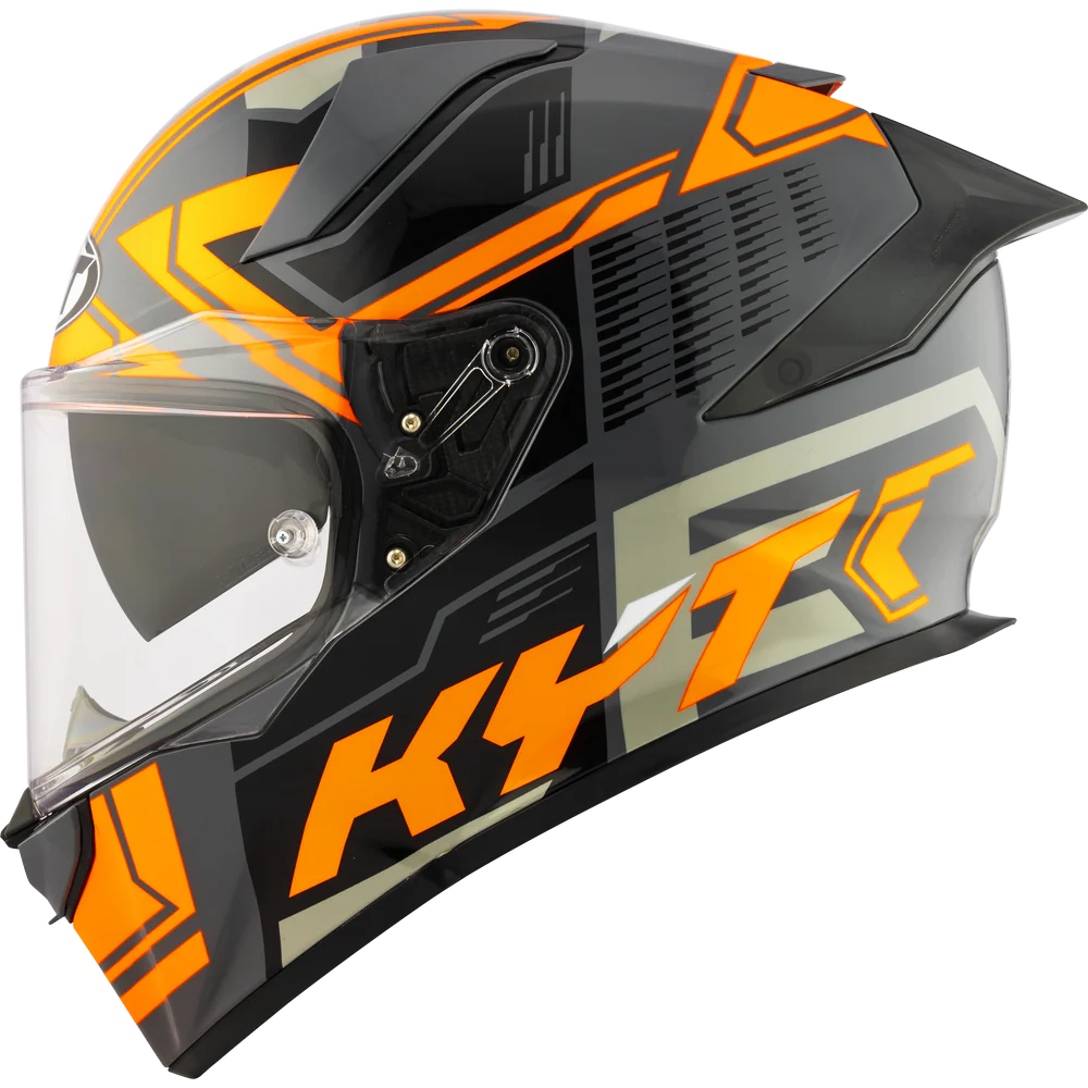 KYT R2R Pro Octane Black Orange Gloss Helmet