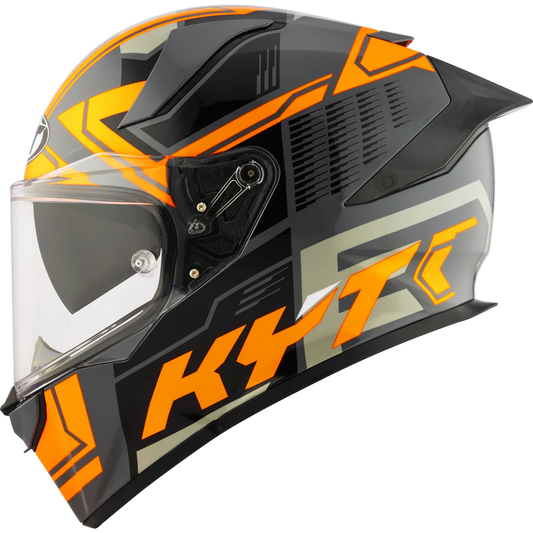 KYT R2R Pro Octane Black Orange Gloss Helmet