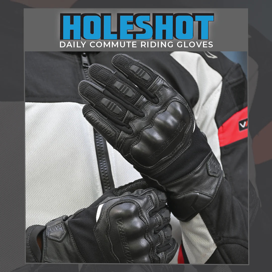 ViaTerra Holeshot – Black Riding Gloves - AH Helmets