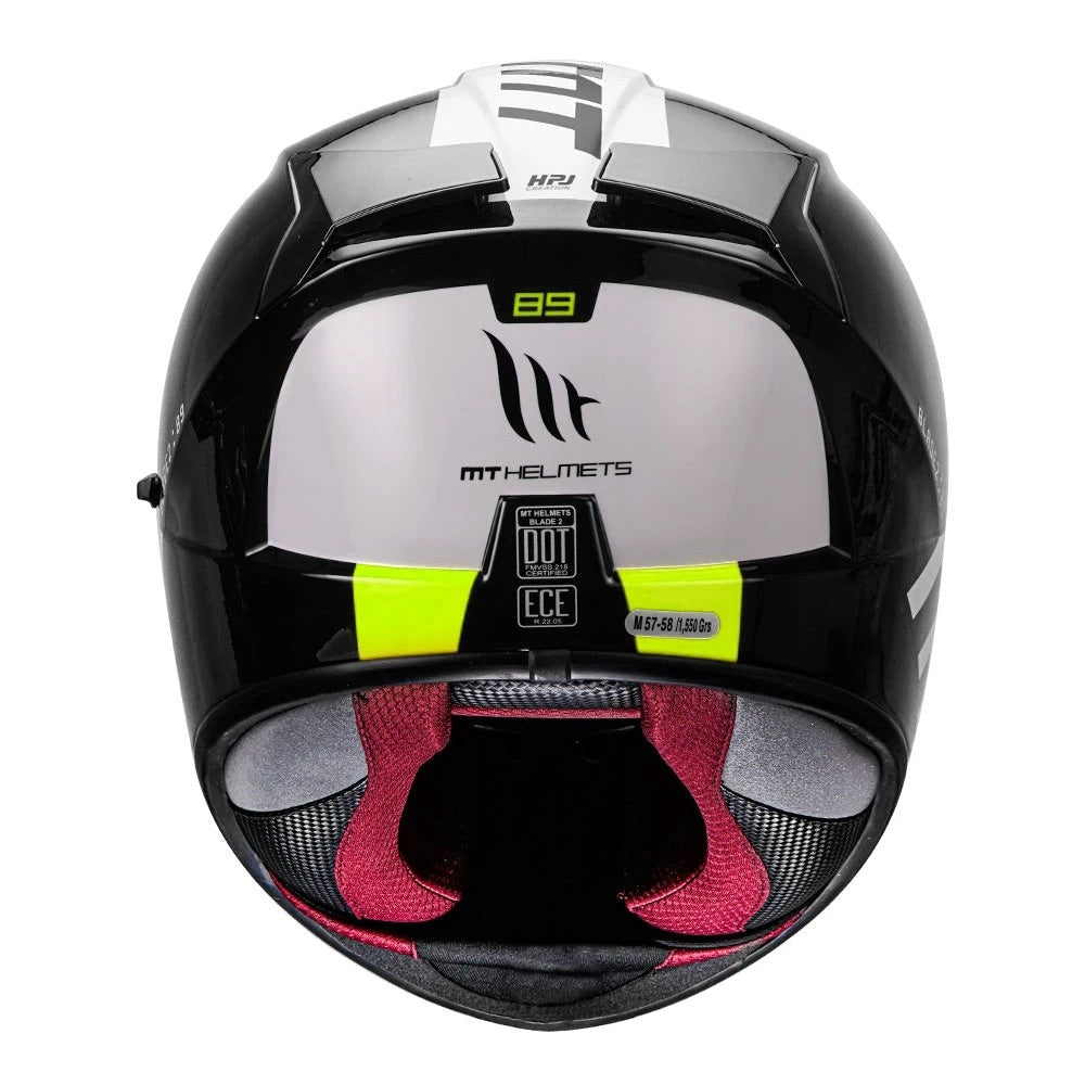 MT Blade 2sv 89 Gloss Fluorescent Yellow Helmet - AH Helmets