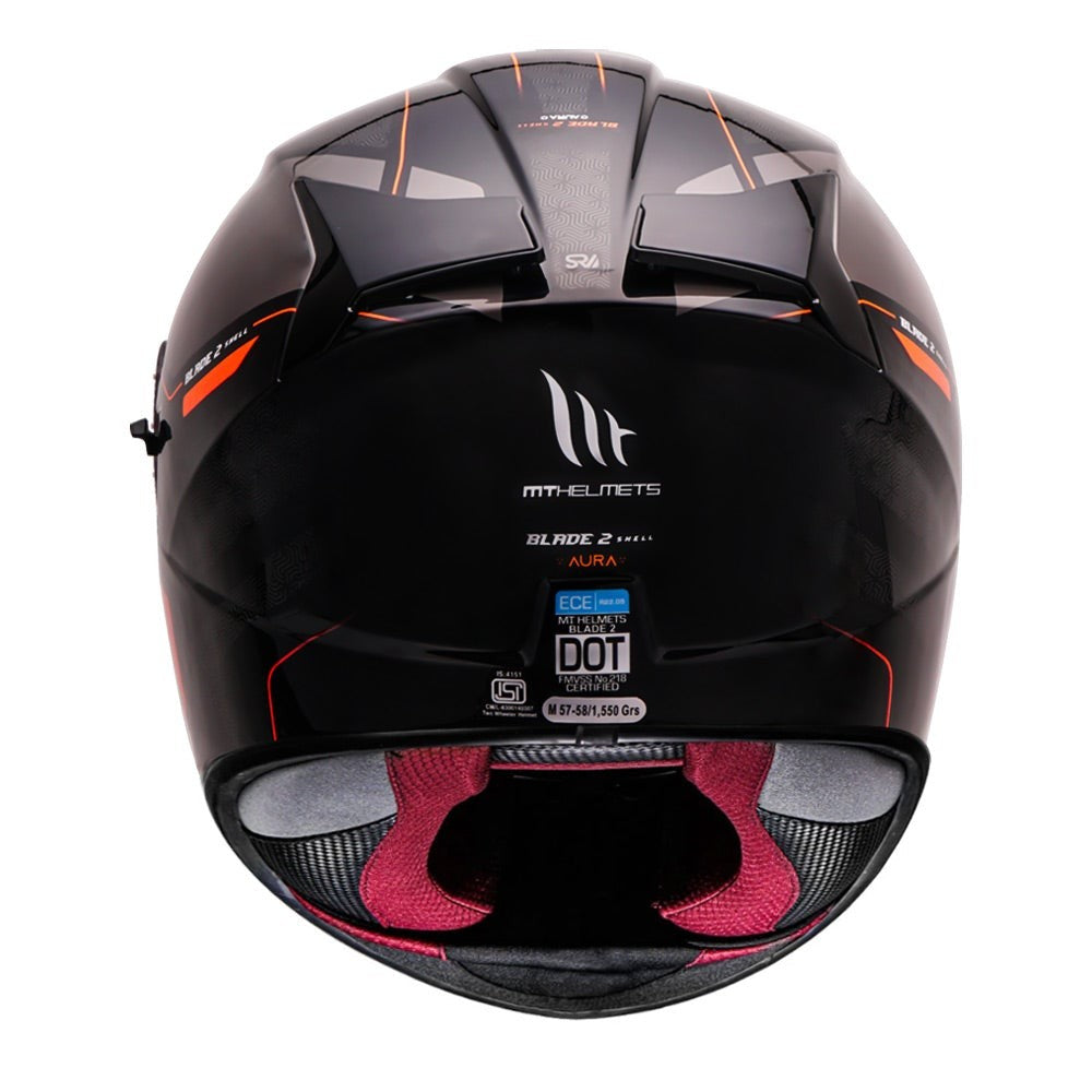 MT Blade 2sv Aura Gloss Fluorescent Orange Helmet - AH Helmets