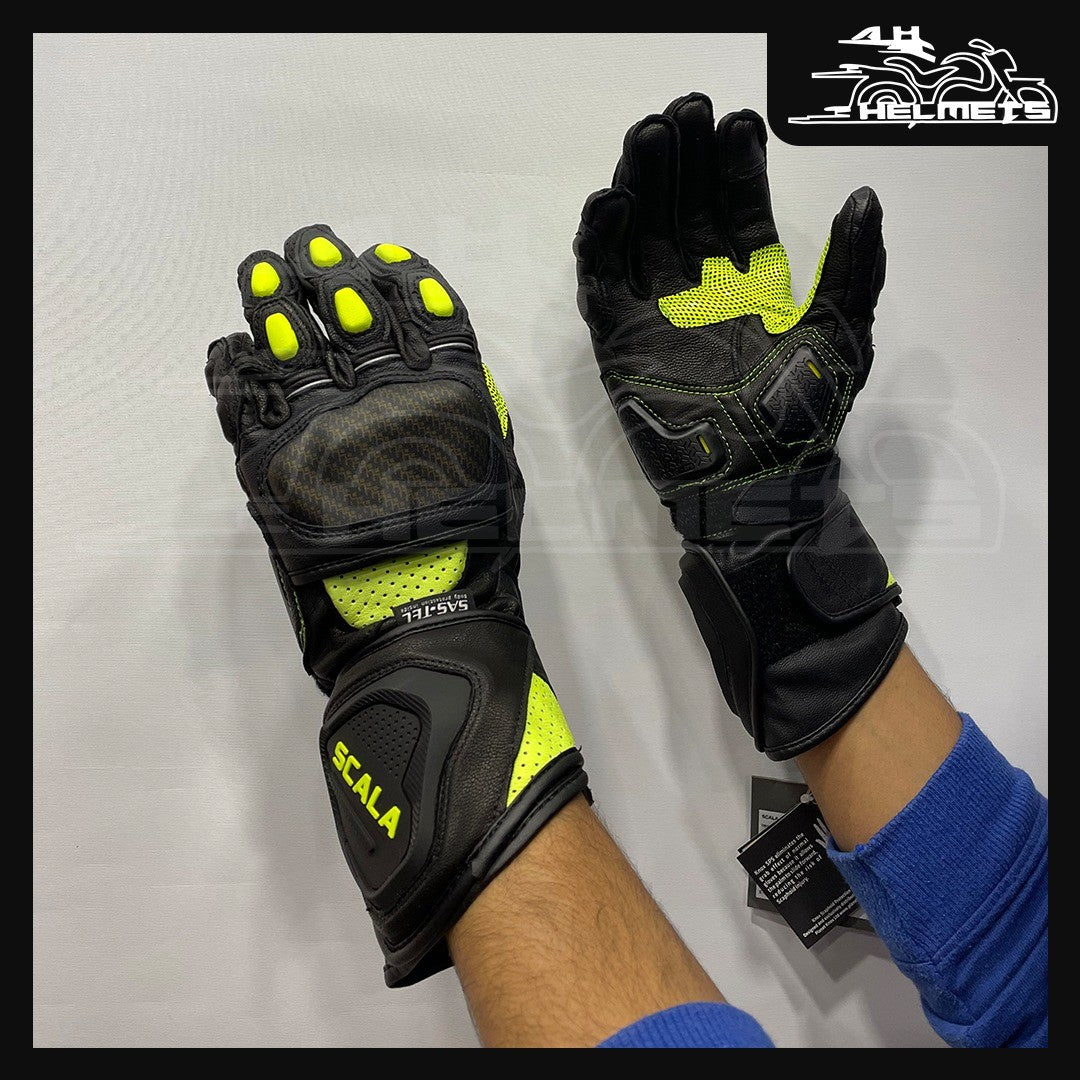Scala Trekker Flo Yellow Gloves - AH Helmets