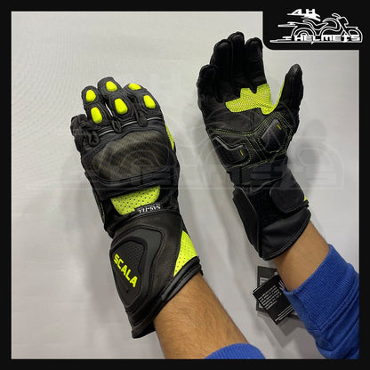Scala Trekker Flo Yellow Gloves - AH Helmets