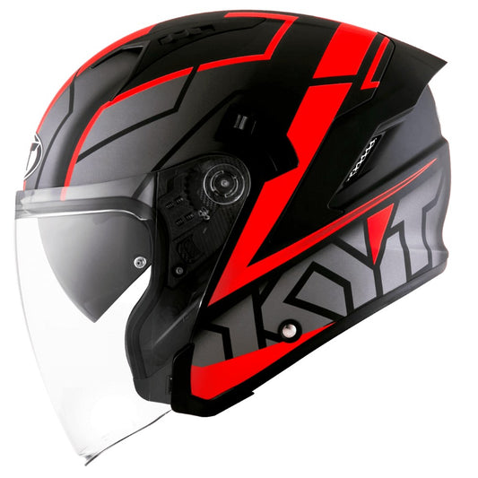 KYT NFJ Motion Matt Red Fluo Helmet